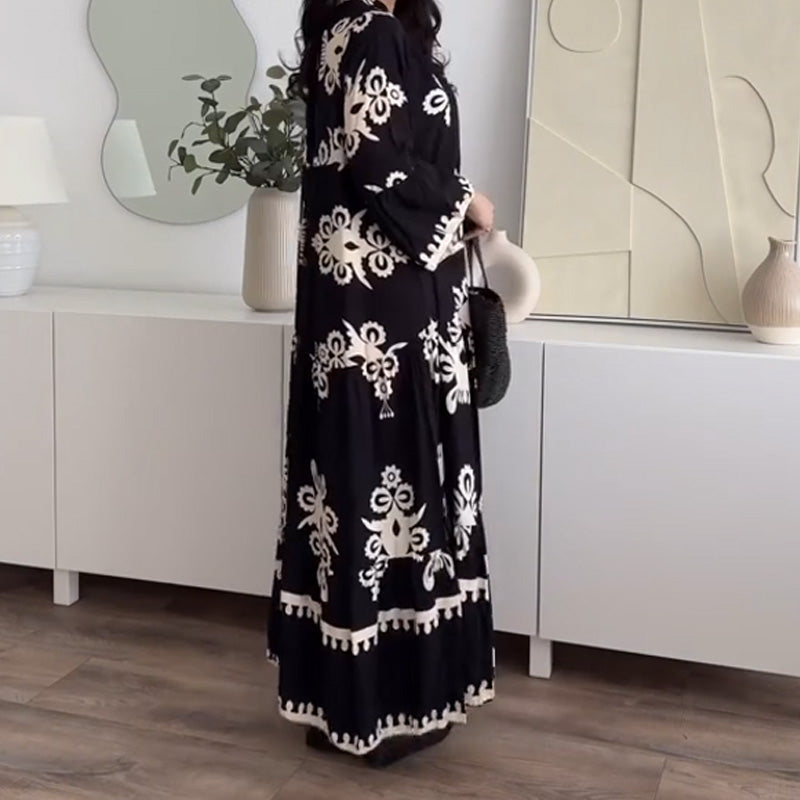 Women's Loose Fit Ruffle Hem Midi Dress