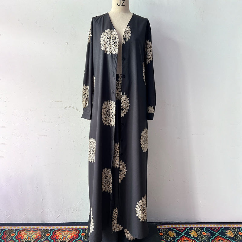 Women's Loose V-Neck Top & Printed Wide Leg Pants Two Piece SetšŗBUY 2 GET FREE SHIPPING