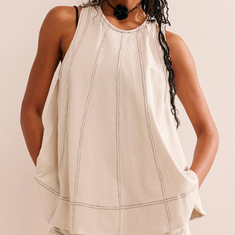 🏖️Summer Hot Sale 49% OFF🌼Women's Round-Neck Tank Top & High-Waisted Shorts Set