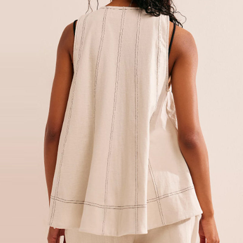 🏖️Summer Hot Sale 49% OFF🌼Women's Round-Neck Tank Top & High-Waisted Shorts Set