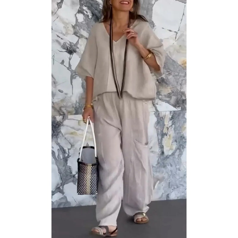 Women’s 2-Piece Cotton Linen Set