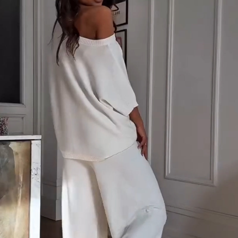 🌸Spring Specials 60% OFF🌸Women’s Casual One Shoulder Top & Pants Two-Piece Set
