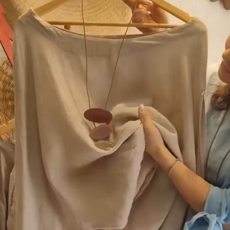 Women's Loose Fit Blouse & Floral Printed Wide-Leg Pants Set