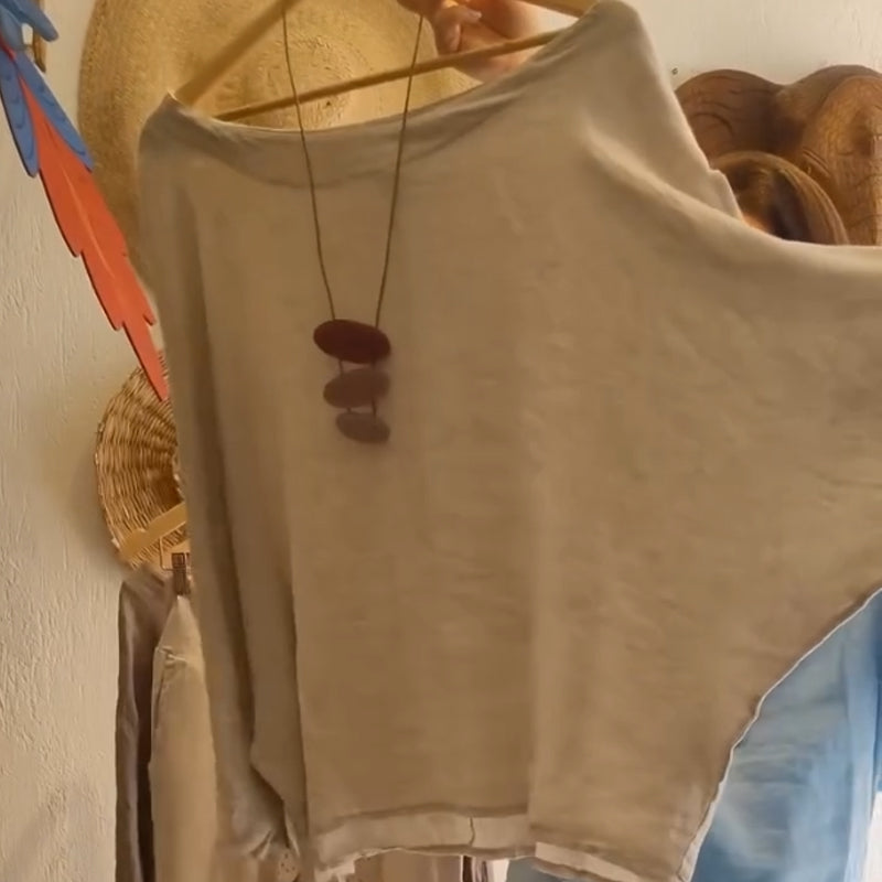 Women's Loose Fit Blouse & Floral Printed Wide-Leg Pants Set