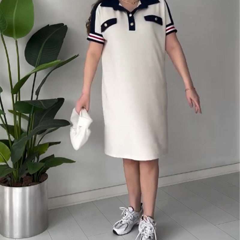 💃 New Summer😍Ladies Casual Fashion Lapel Short Sleeve Dress