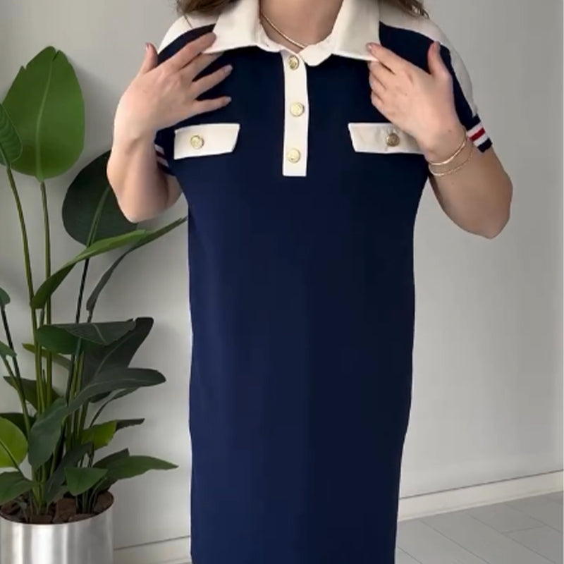 💃 New Summer😍Ladies Casual Fashion Lapel Short Sleeve Dress