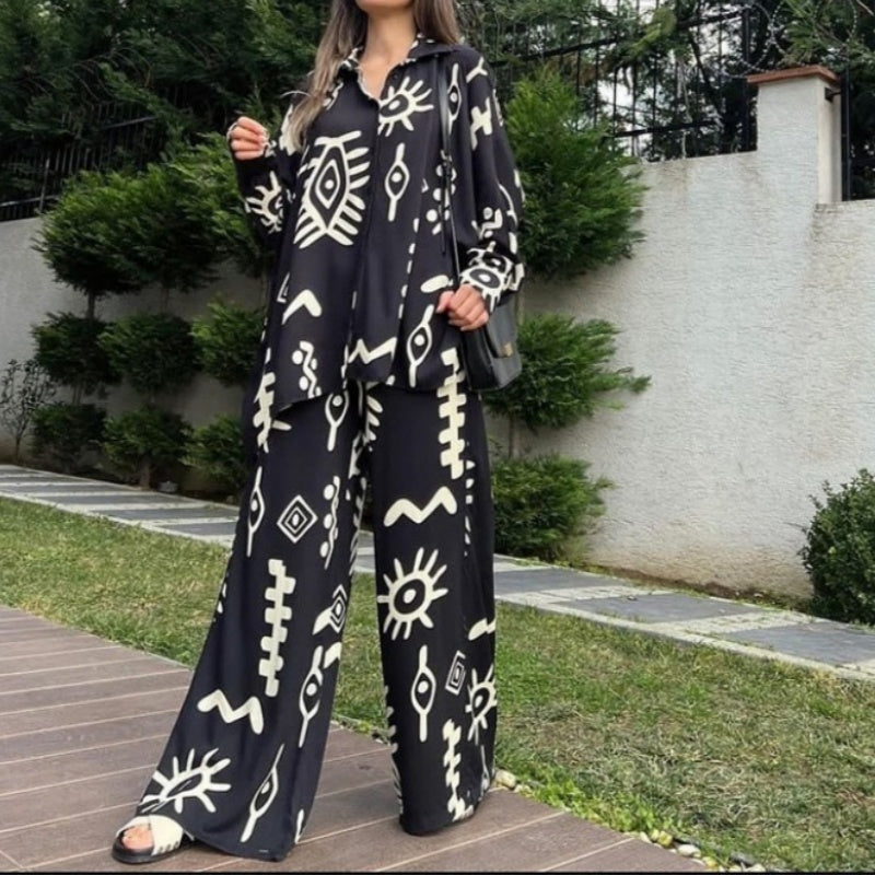 Women's Fashion Printed Two Piece Set