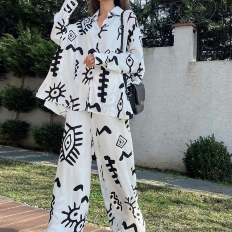 Women's Fashion Printed Two Piece Set