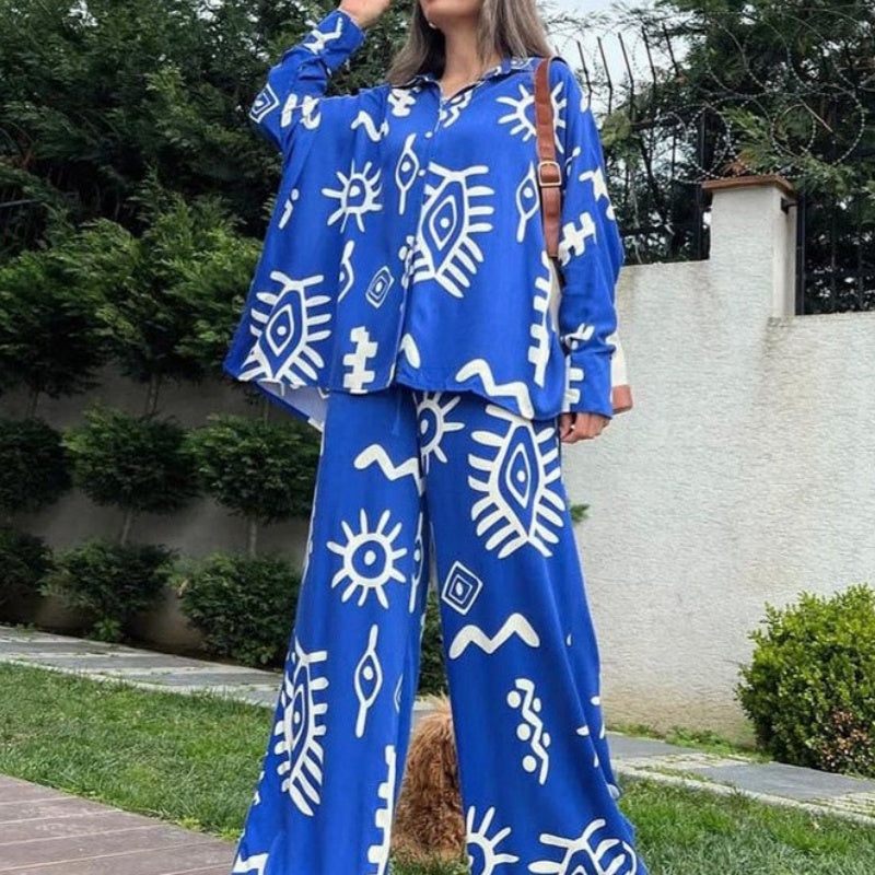 Women's Fashion Printed Two Piece Set