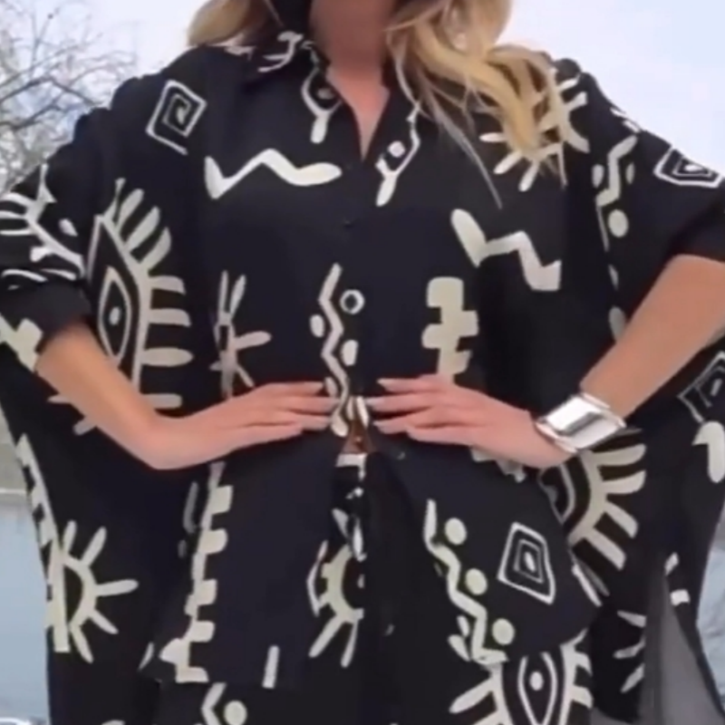 Women's Fashion Printed Two Piece Set