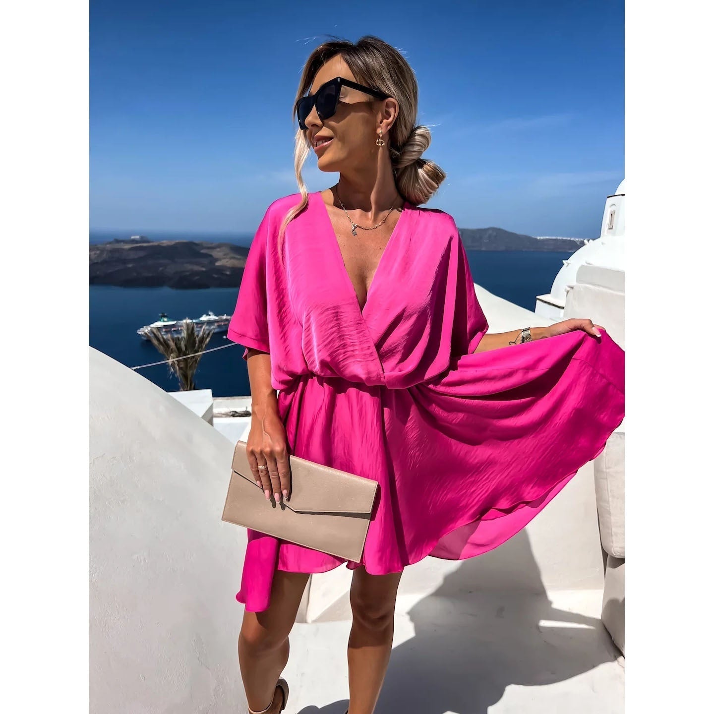 Women's Fluttering Loose Waist Irregular Hem Dresses