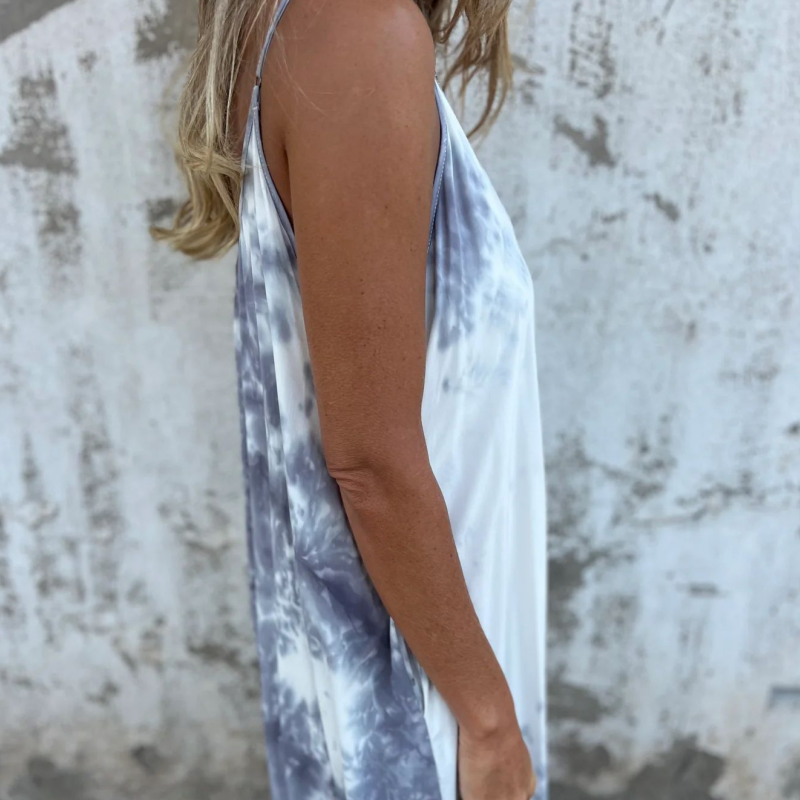 Women's Printed Spaghetti Strap Backless Dress