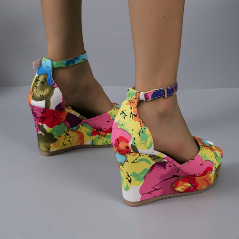 Women’s Open-Toe Platform Wedge Ankle Strap Sandals