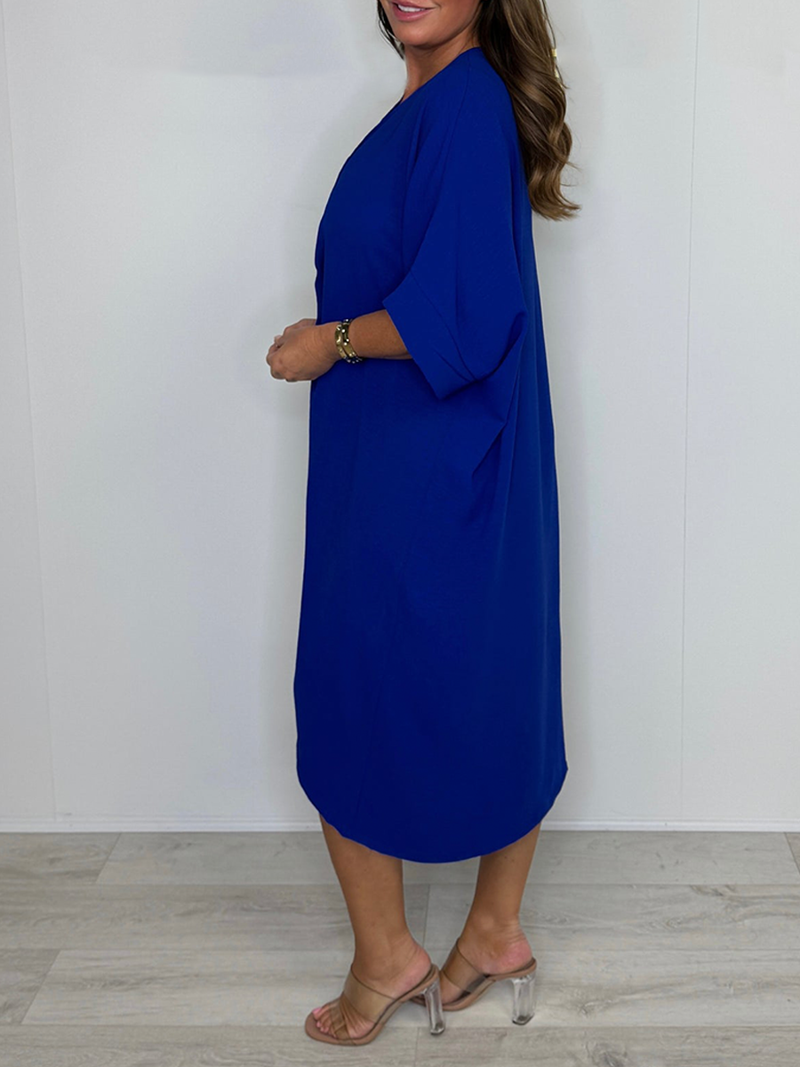 💖Limited Sale 50% OFF💖Short Sleeve Maxi Dress With Knot Detail