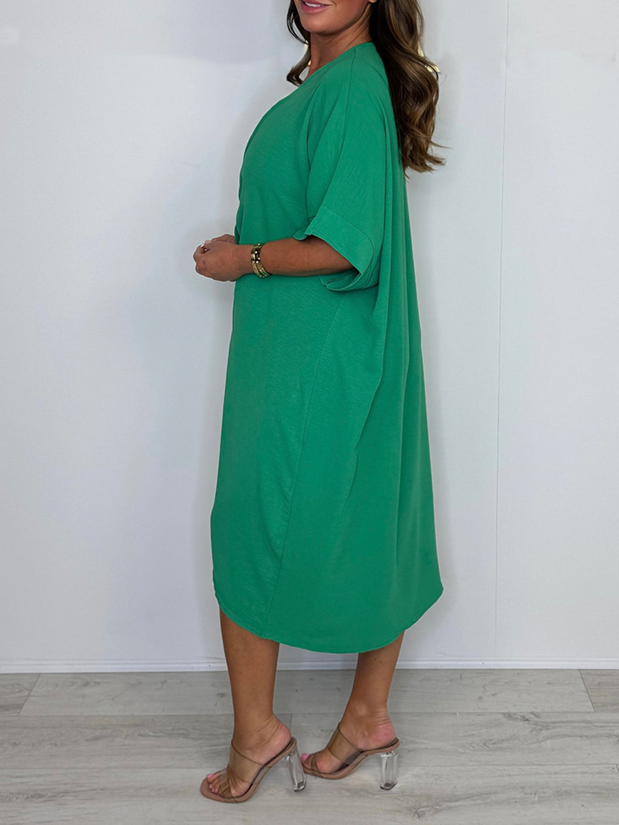 💖Limited Sale 50% OFF💖Short Sleeve Maxi Dress With Knot Detail