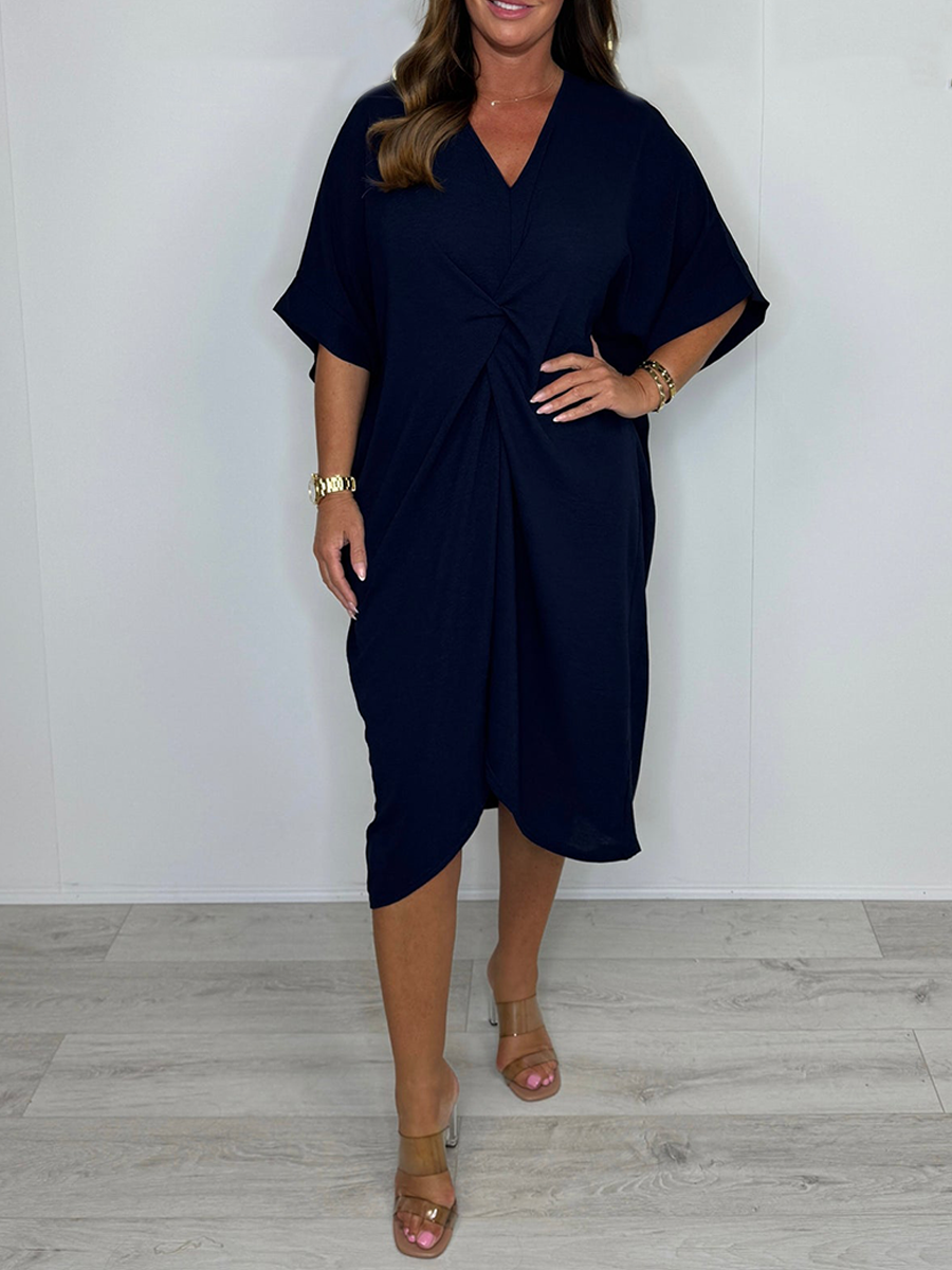 💖Limited Sale 50% OFF💖Short Sleeve Maxi Dress With Knot Detail