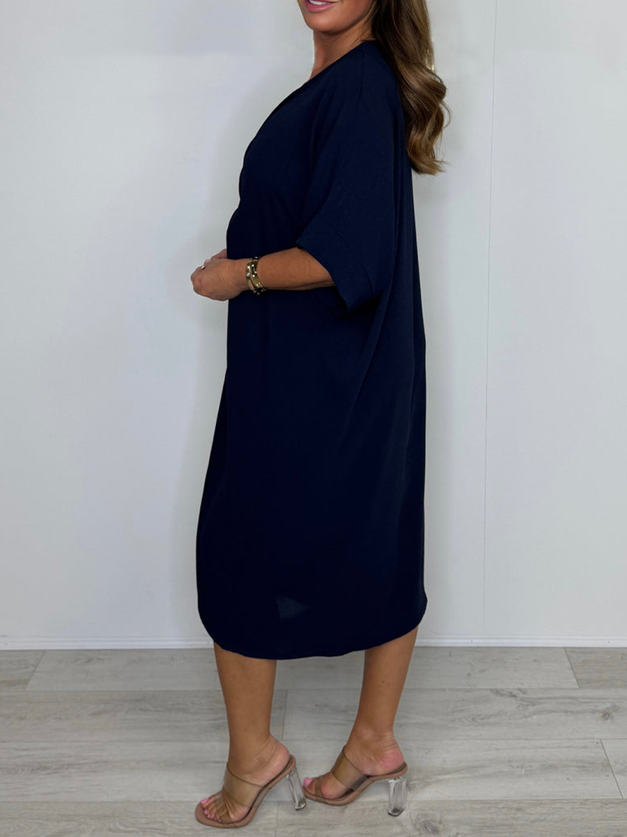 💖Limited Sale 50% OFF💖Short Sleeve Maxi Dress With Knot Detail