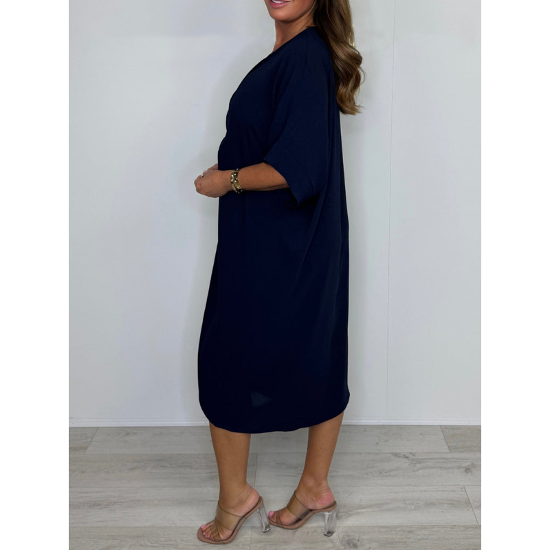 🌞2025 Summer New💕Women's V-Neck Irregular Loose Dress