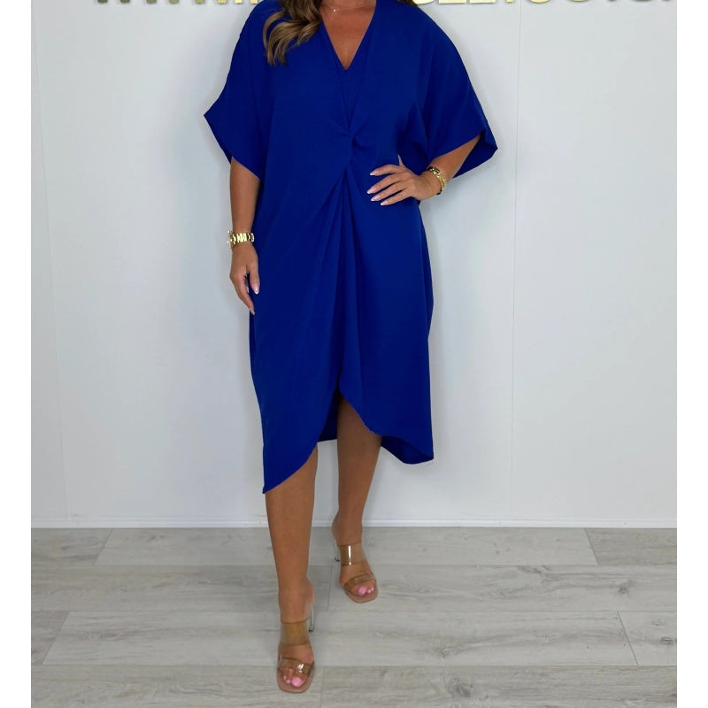 🌞2025 Summer New💕Women's V-Neck Irregular Loose Dress