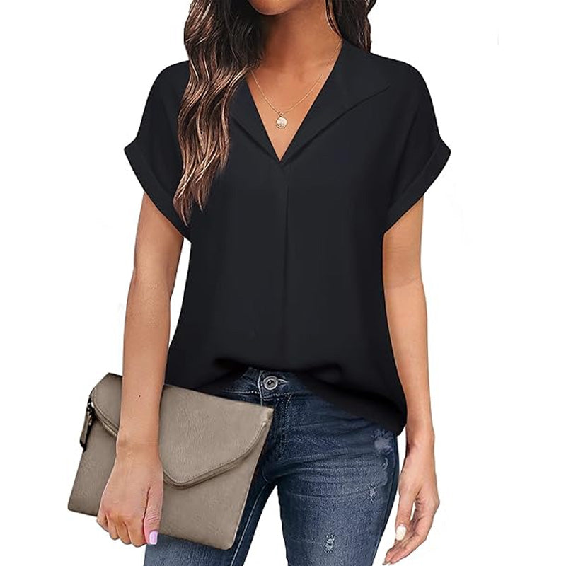 Women's Casual Floral Print Short Sleeve Shirt