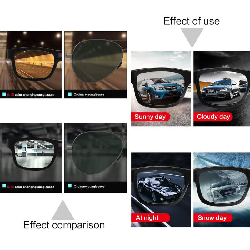 ⚡ Auto-Dimming Sunglasses - HD Vision in Any Light 🌥️🛡️ 100% UV Blocking