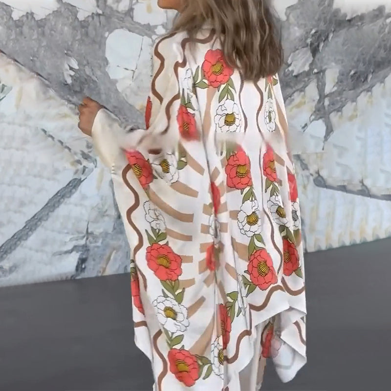 Women's Stylish Floral Print Top & Pants Two-Piece Set