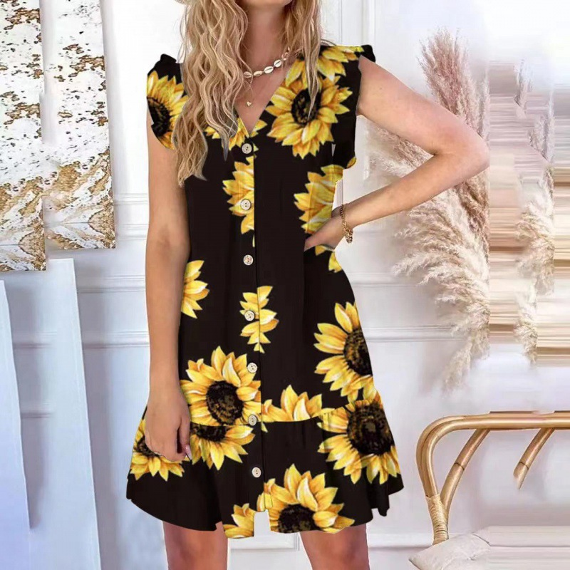 🌞2025 Summer New Arrivals🌸Women’s Sleeveless V-Neck Button-Front Mini Dress