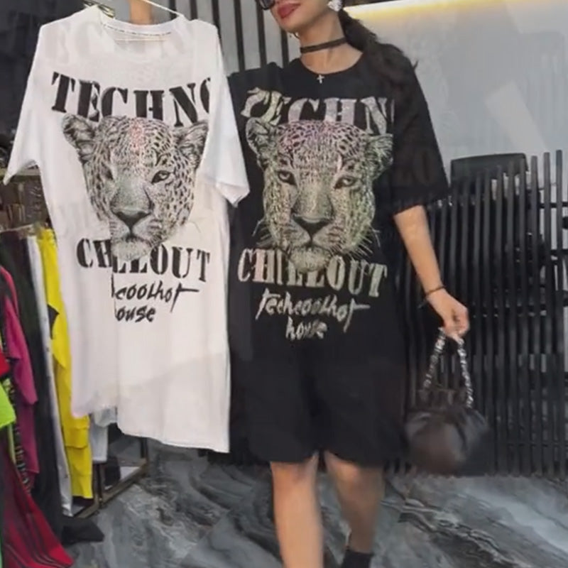 đSummer Specialsâ¨Womenâs Oversized Glitter T-Shirt Dress