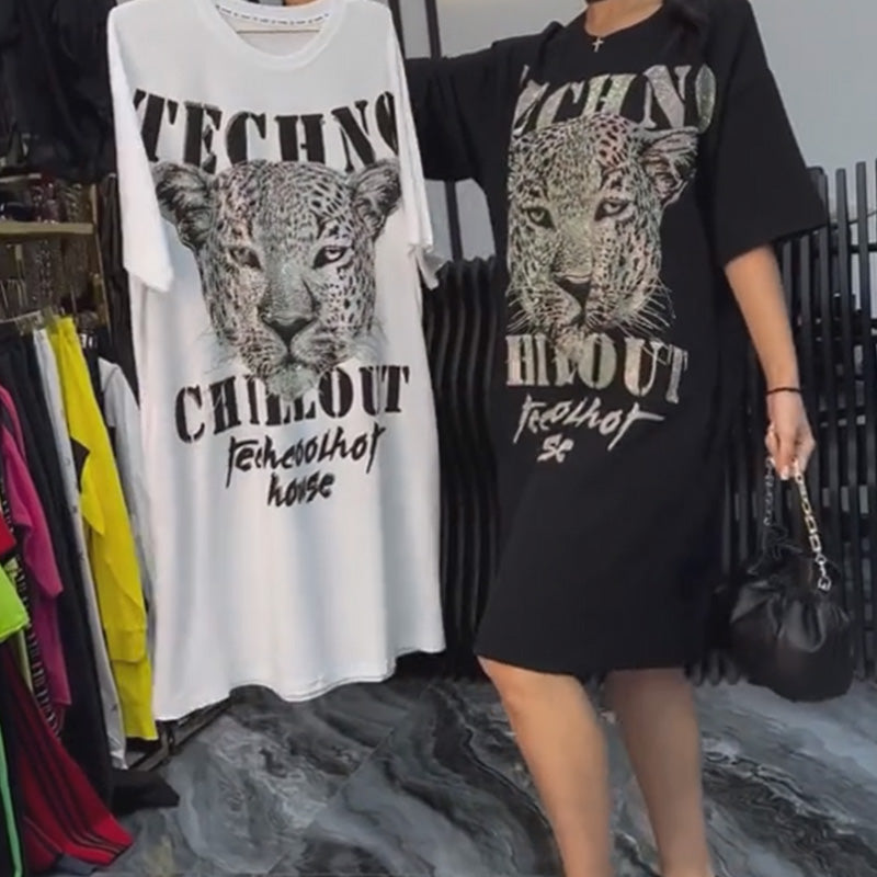 đSummer Specialsâ¨Womenâs Oversized Glitter T-Shirt Dress