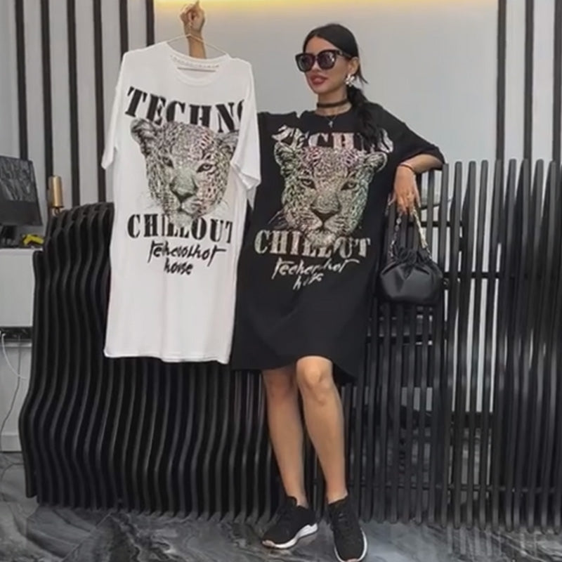 đSummer Specialsâ¨Womenâs Oversized Glitter T-Shirt Dress