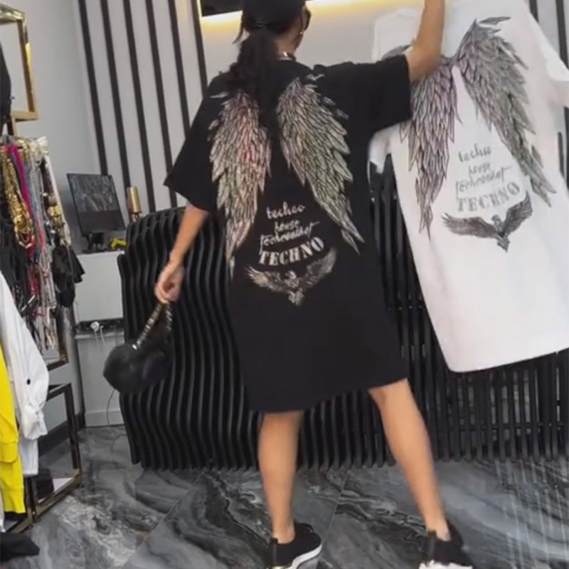 đSummer Specialsâ¨Womenâs Oversized Glitter T-Shirt Dress