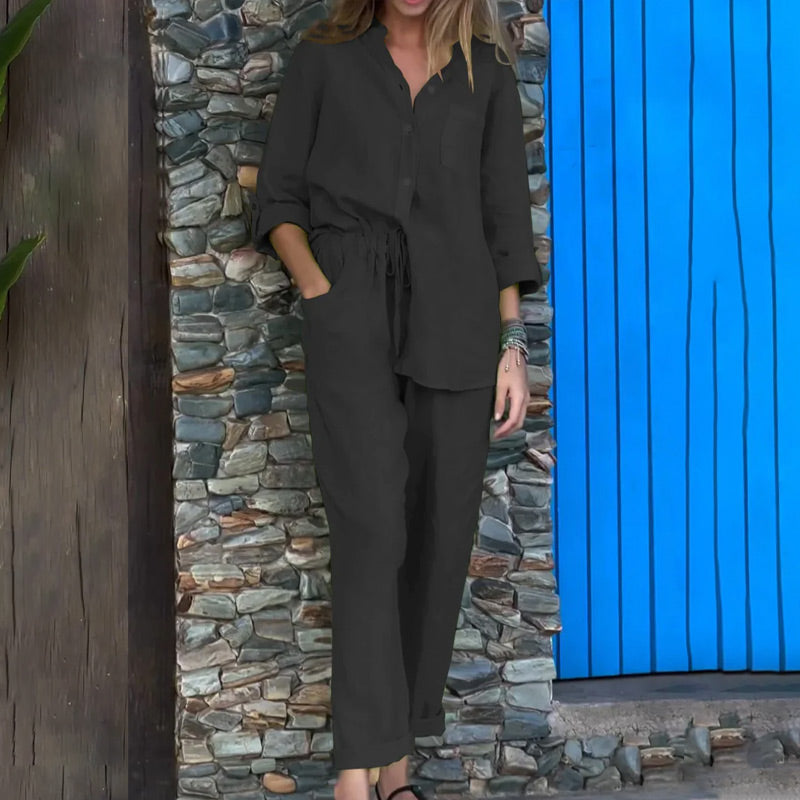 Women's 2 Piece Outfits Oversized Shirt & Pants