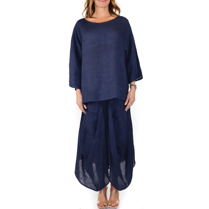 Casual Solid Color Loose Top & Skirt Set