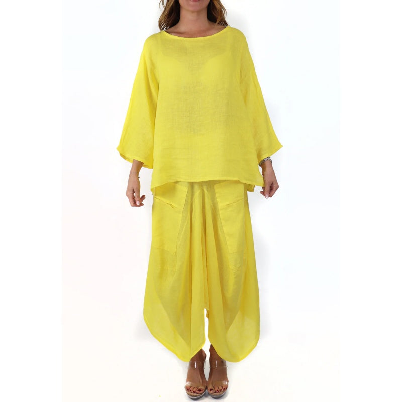 Casual Solid Color Loose Top & Skirt Set