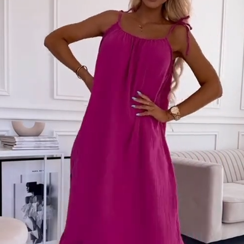 💕What should I wear tomorrow?💕Women's Solid Color Loose-Fit Dress