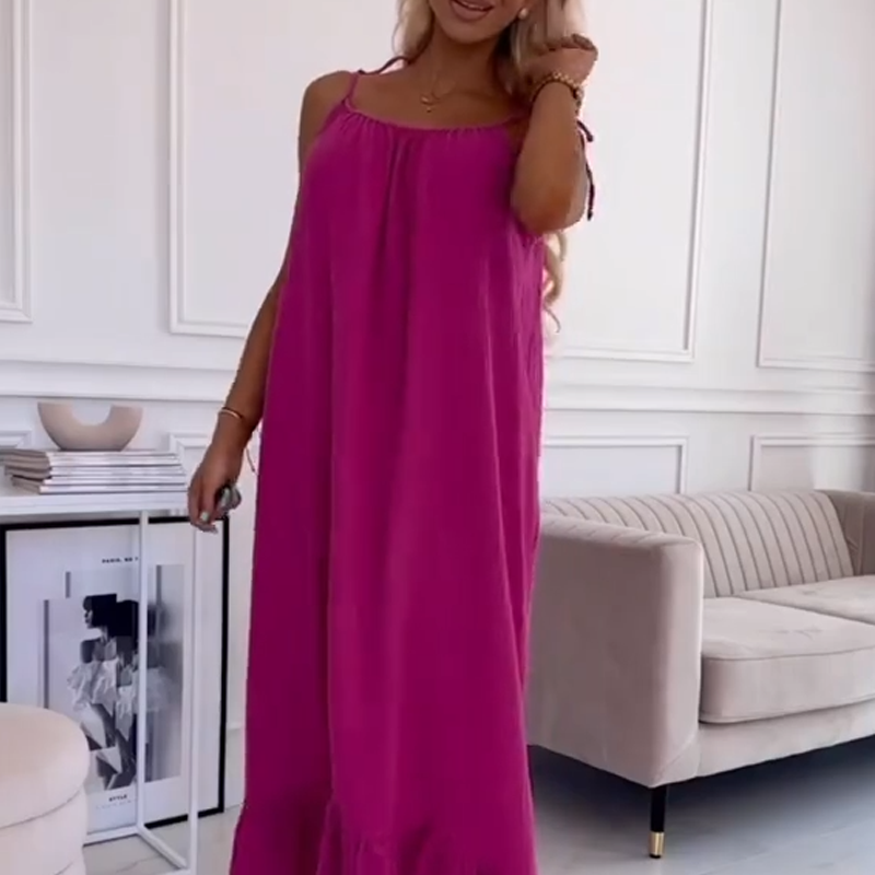 💕What should I wear tomorrow?💕Women's Solid Color Loose-Fit Dress