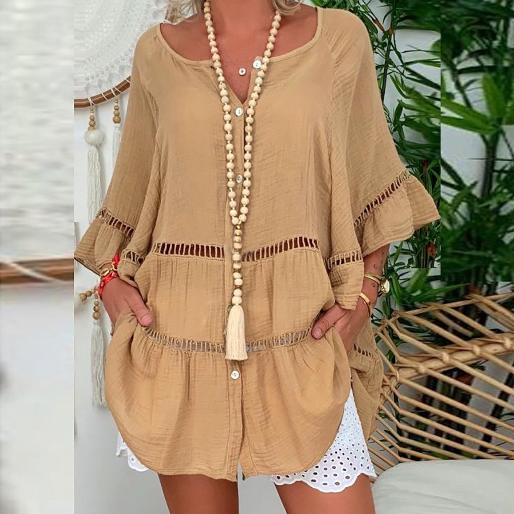 Women’s Casual Hollow Out V-Neck Dress