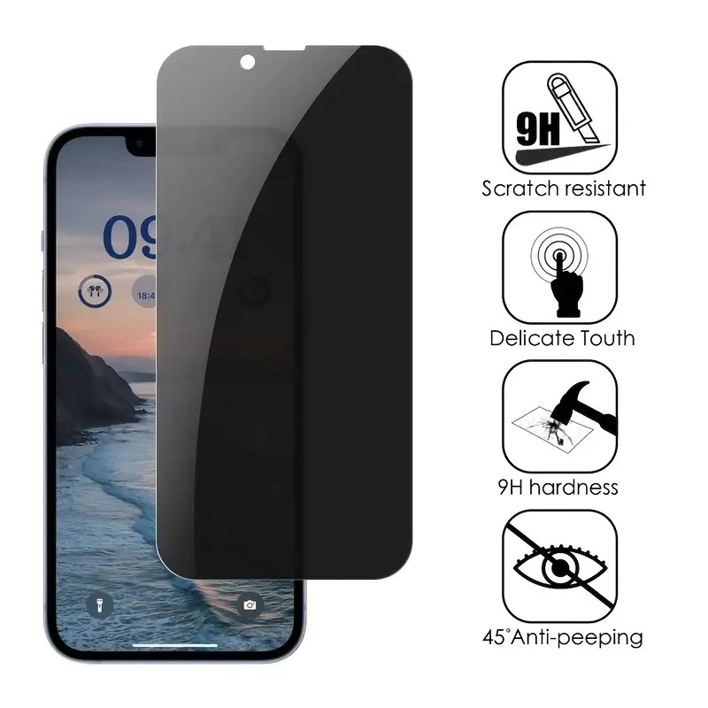 Buy 1 Get 1 Free 🔥 Anti-Scratch & Anti-Spy Tempered Glass Screen Protector for iPhone