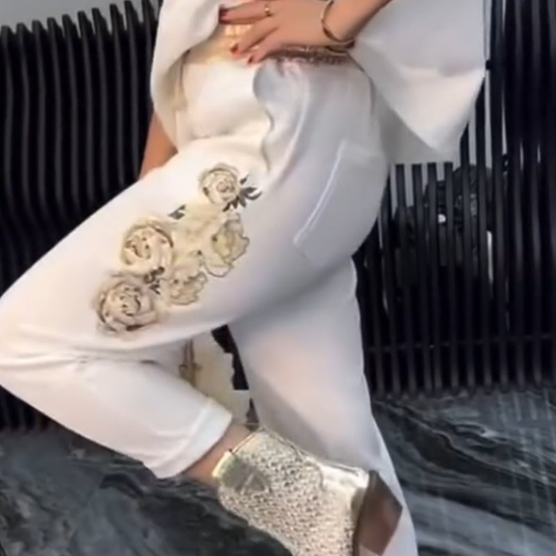 Women's Casual Floral Print Two-Piece Set