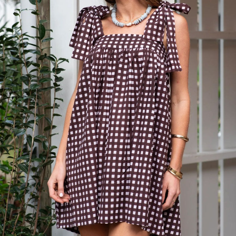 Women's Casual Square Neck Sleeveless Mini Dress