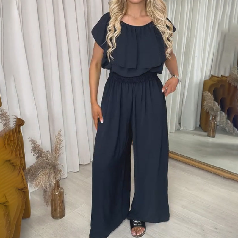 Women's Off Shoulder Wide Leg Jumpsuit