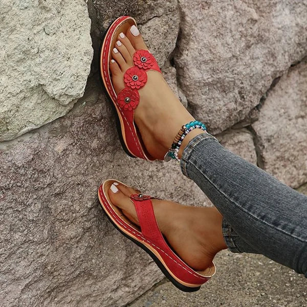 🎁Hot Sale 49% OFF⏳Comfort Wedge Floral Sandals