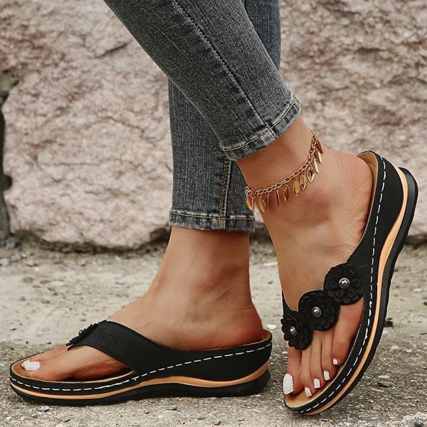 🎁Hot Sale 49% OFF⏳Comfort Wedge Floral Sandals