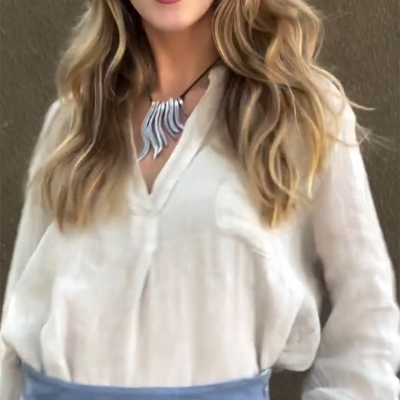 Long Sleeve Shirt & High Waisted A-line Skirt 2-Piece Set