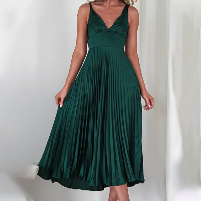 ⏳Time-limited Special⏰Sexy Open-Back Halter Pleated Dress👗