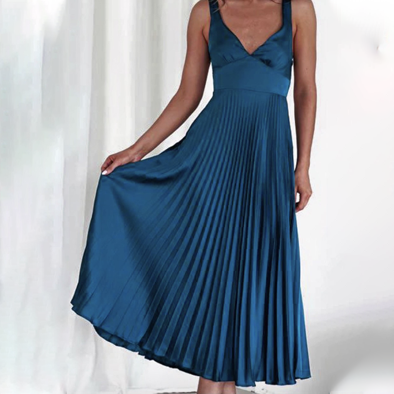 ⏳Time-limited Special⏰Sexy Open-Back Halter Pleated Dress👗