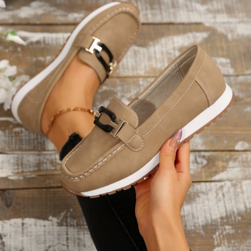 Casual Suede-like Upper Thick Sole Loafers