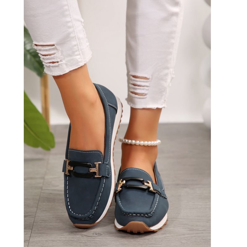 Casual Suede-like Upper Thick Sole Loafers