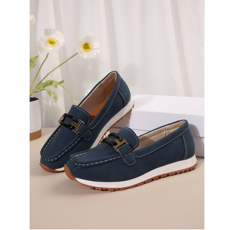 Casual Suede-like Upper Thick Sole Loafers