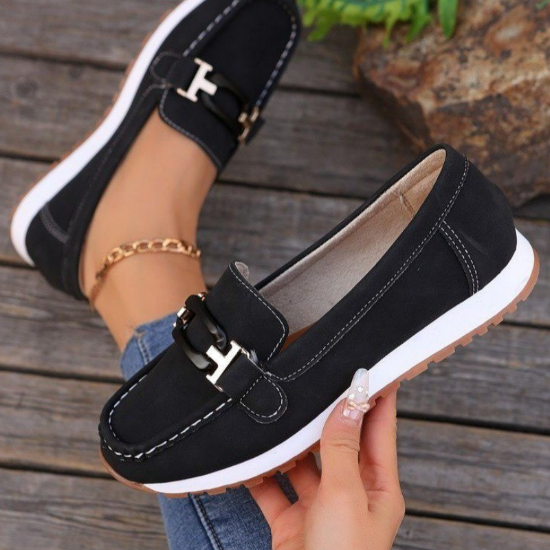 Casual Suede-like Upper Thick Sole Loafers
